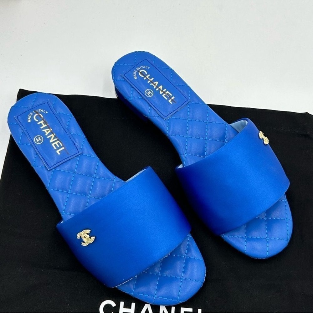 Women’s Chanel CC satin sandal size 36 made in Italy - Picture 4 of 11